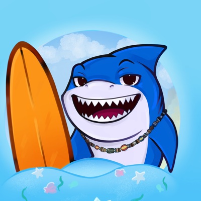 Маскот SafeSurf — акула на сёрфе
